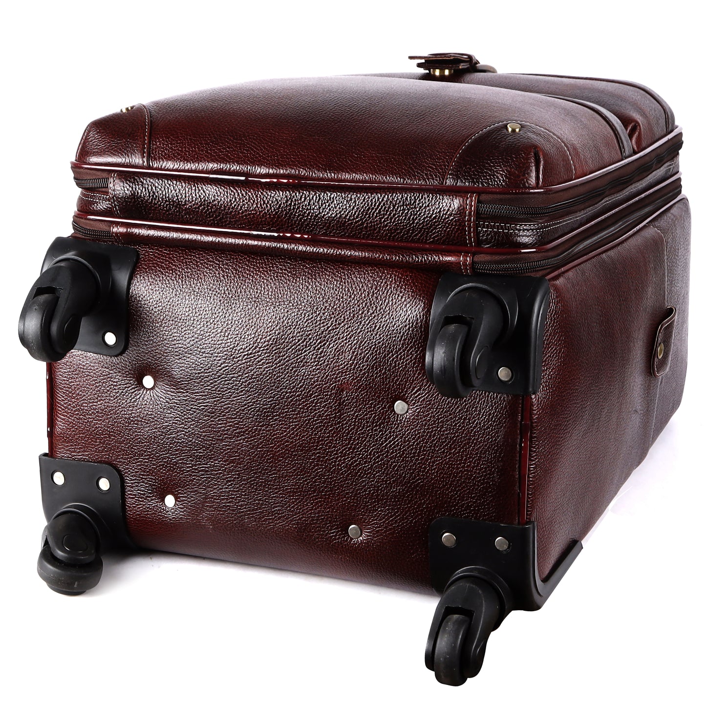 20 Inch Genuine Leather Trolley Bag Airport Cabin Bag Leather Weekender Leather Luggage with Wheels Gift For Him