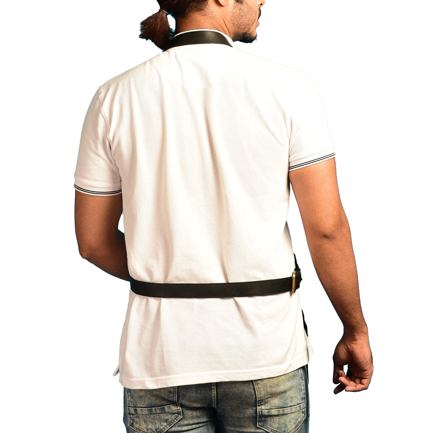 LINDSEY STREET Multi Pocket Leather Apron Top Grain Leather Butchers Apron Bib Barista Baker Bartender BBQ Chef Barber Uniform