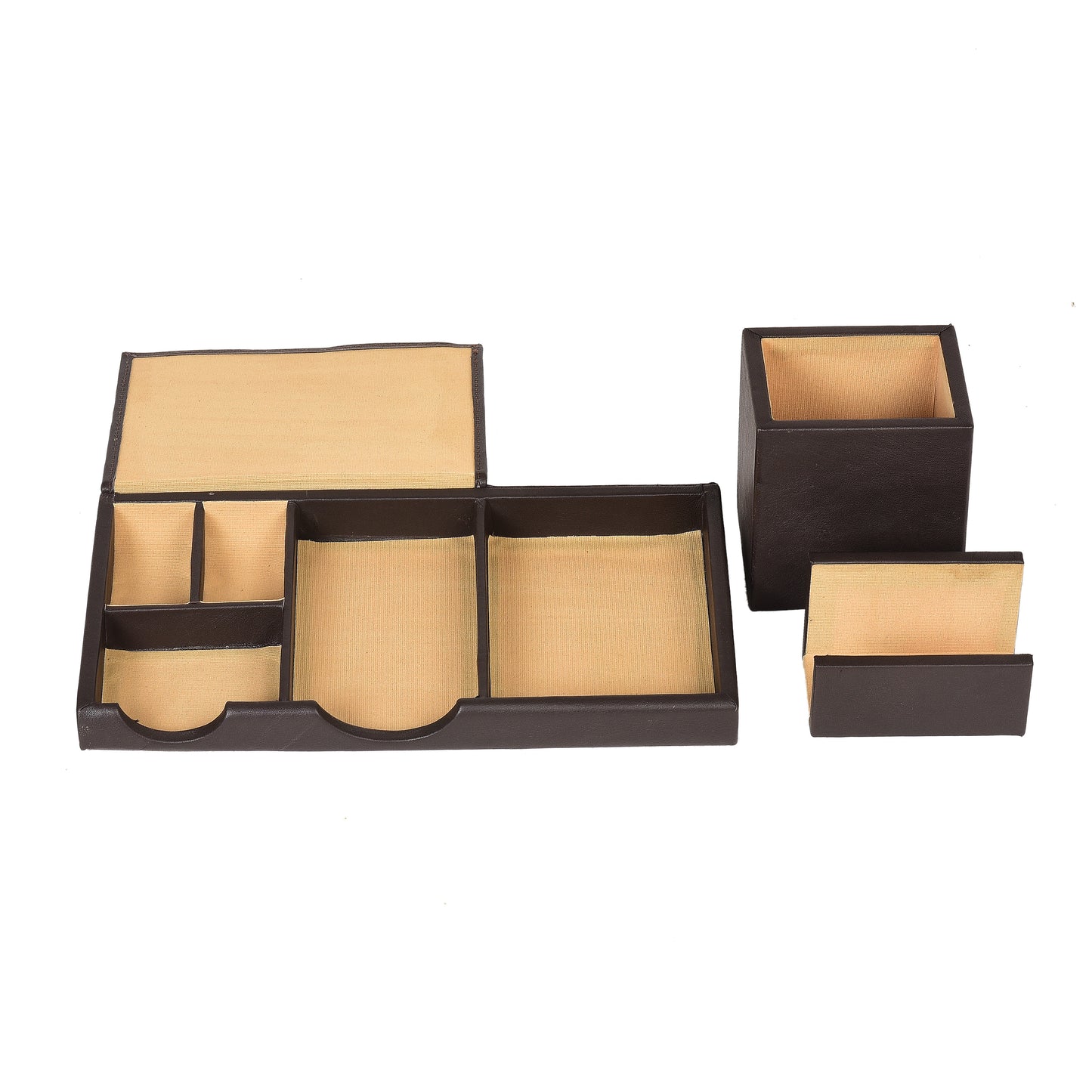 Genuine Leather Desk Organizer Pen Stand Holder Office Decor Gift for Him