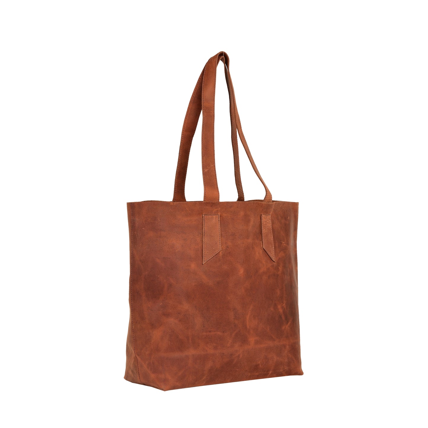 Cognac Brown Distress Leather Tote Bag for Women Raw Edge Shopper Purse Extra Large Leather Shoulder Bag Large Marketing Bag Everyday Tote