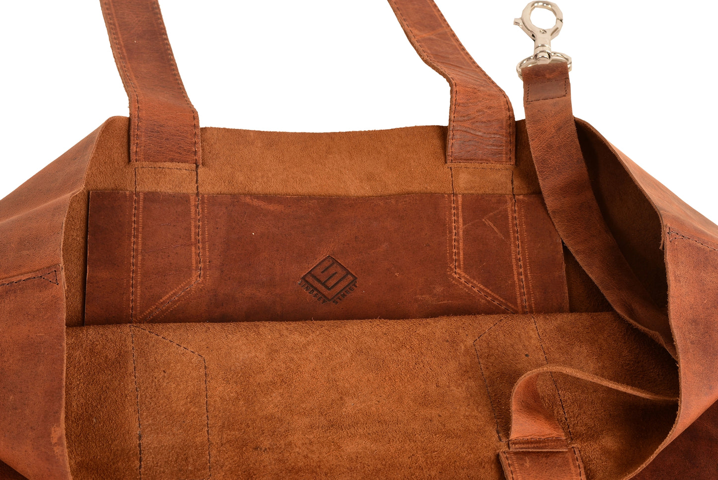 Cognac Brown Distress Leather Tote Bag for Women Raw Edge Shopper Purse Extra Large Leather Shoulder Bag Large Marketing Bag Everyday Tote