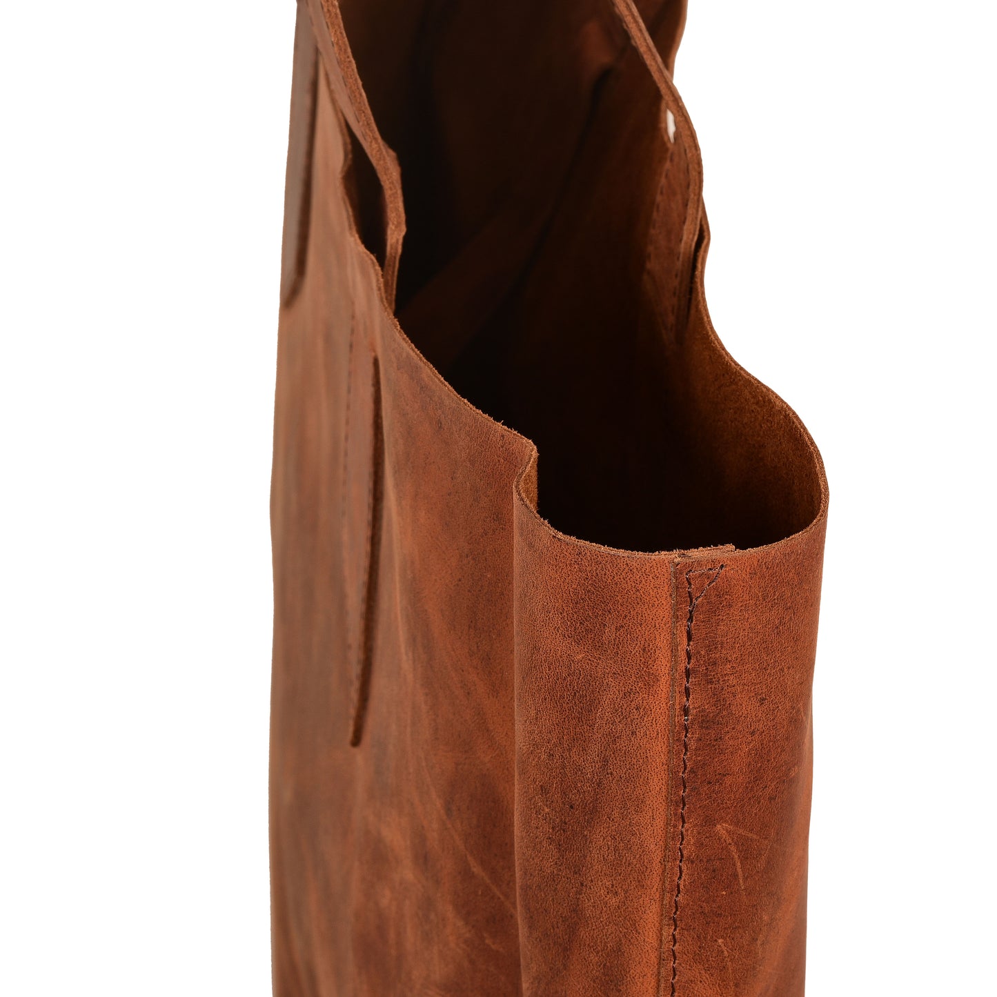 Cognac Brown Distress Leather Tote Bag for Women Raw Edge Shopper Purse Extra Large Leather Shoulder Bag Large Marketing Bag Everyday Tote