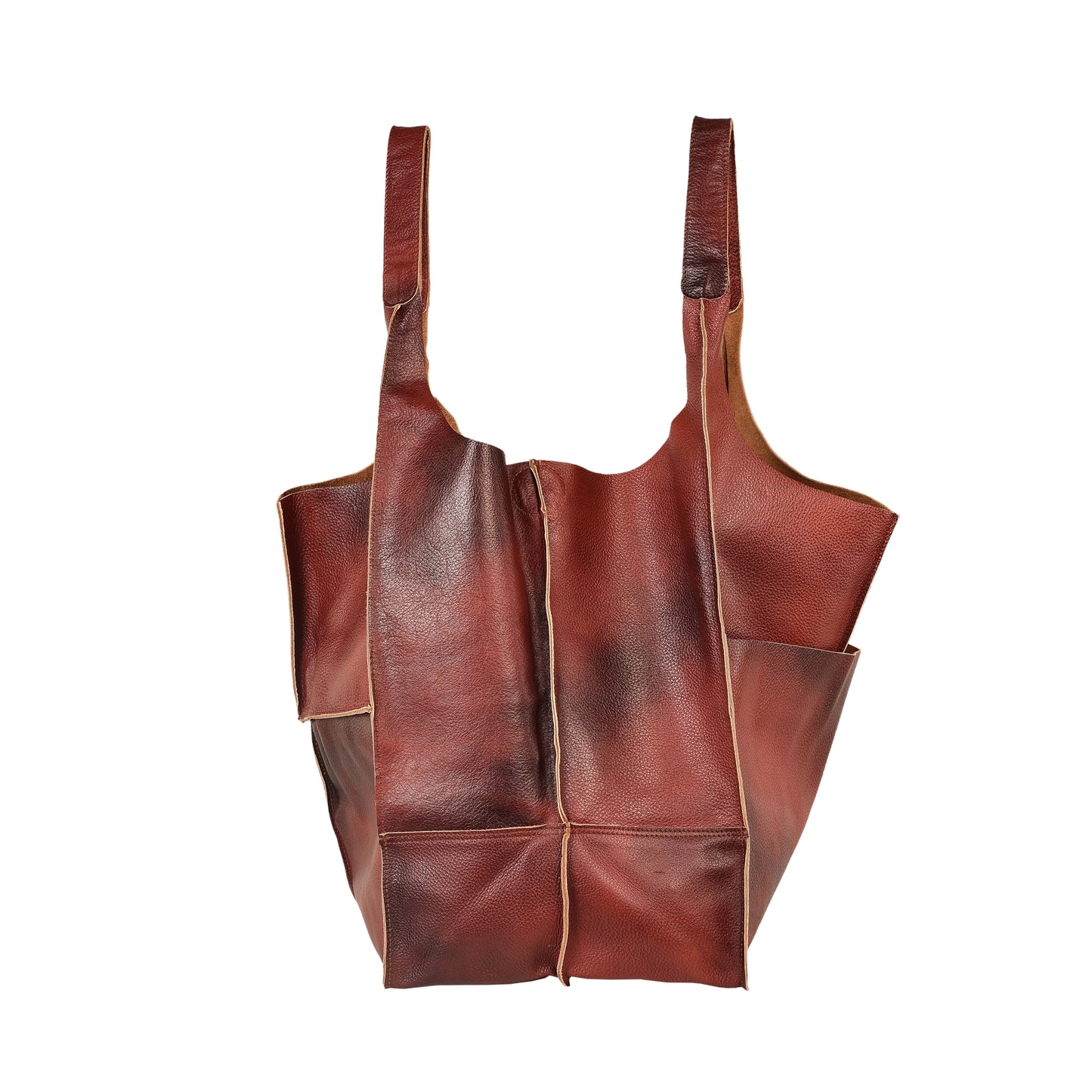Cognac Brown Oversize Tote Shopper Bag Large Leather Tote Bag Big Shoulder Bag Large Travel Bag Shopping Bag Oversized Tote Everyday Purse