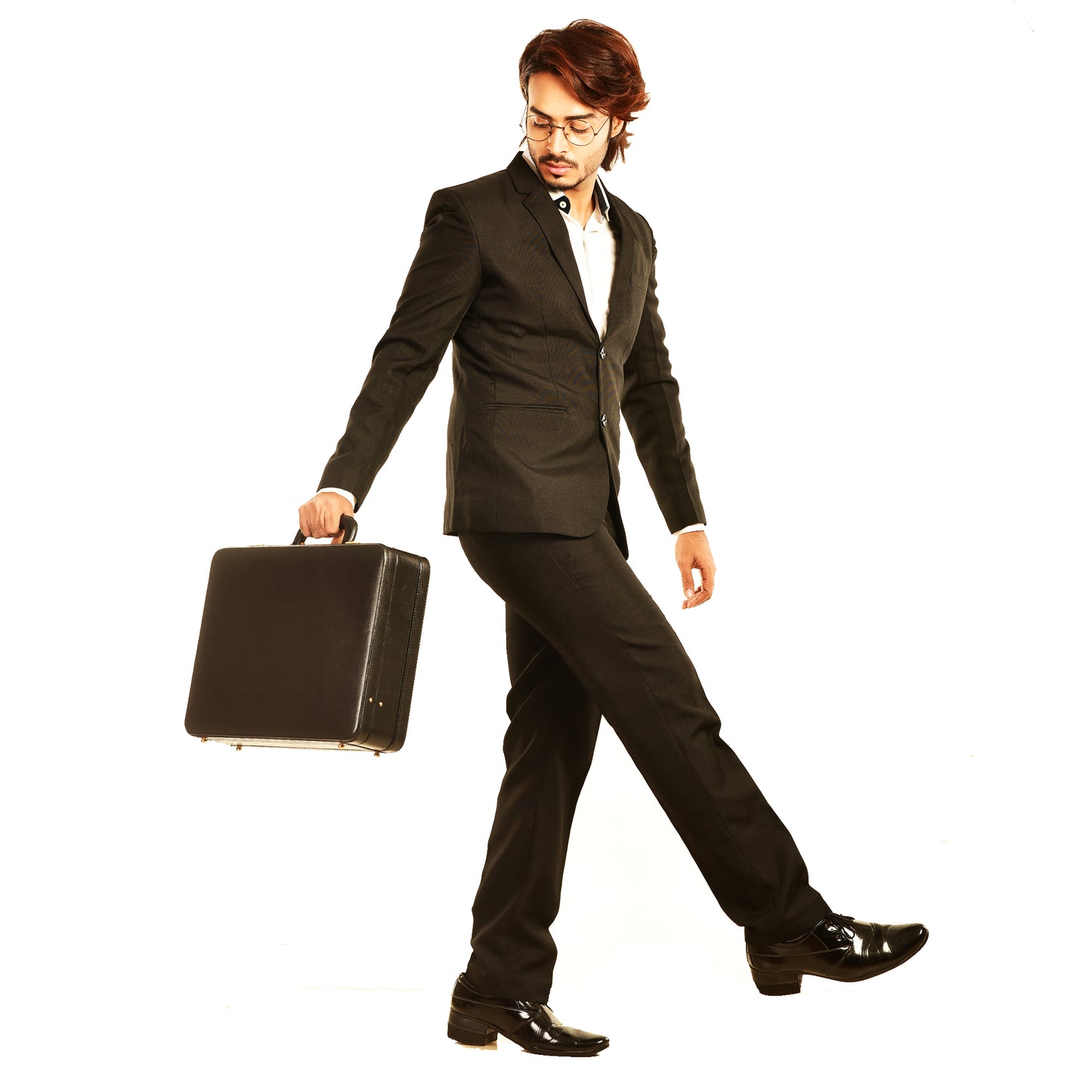 Expandable Leather Briefcase for Mens Leather Attache Handbag for Doctors Business Handbag Black Leather Briefcase Office Briefcase