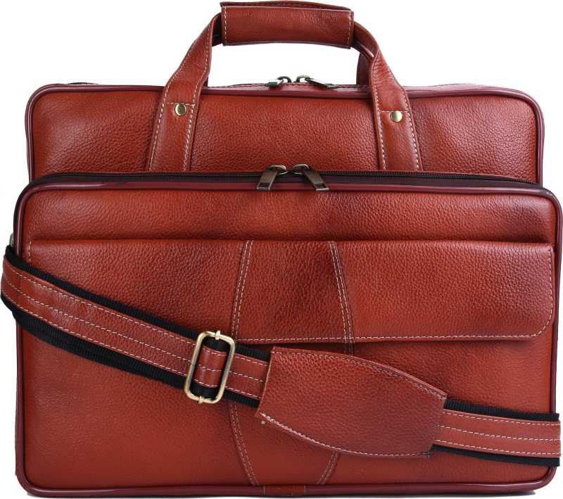 New Men's Premium Leather Laptop Shoulder Briefcase Business Office Ba