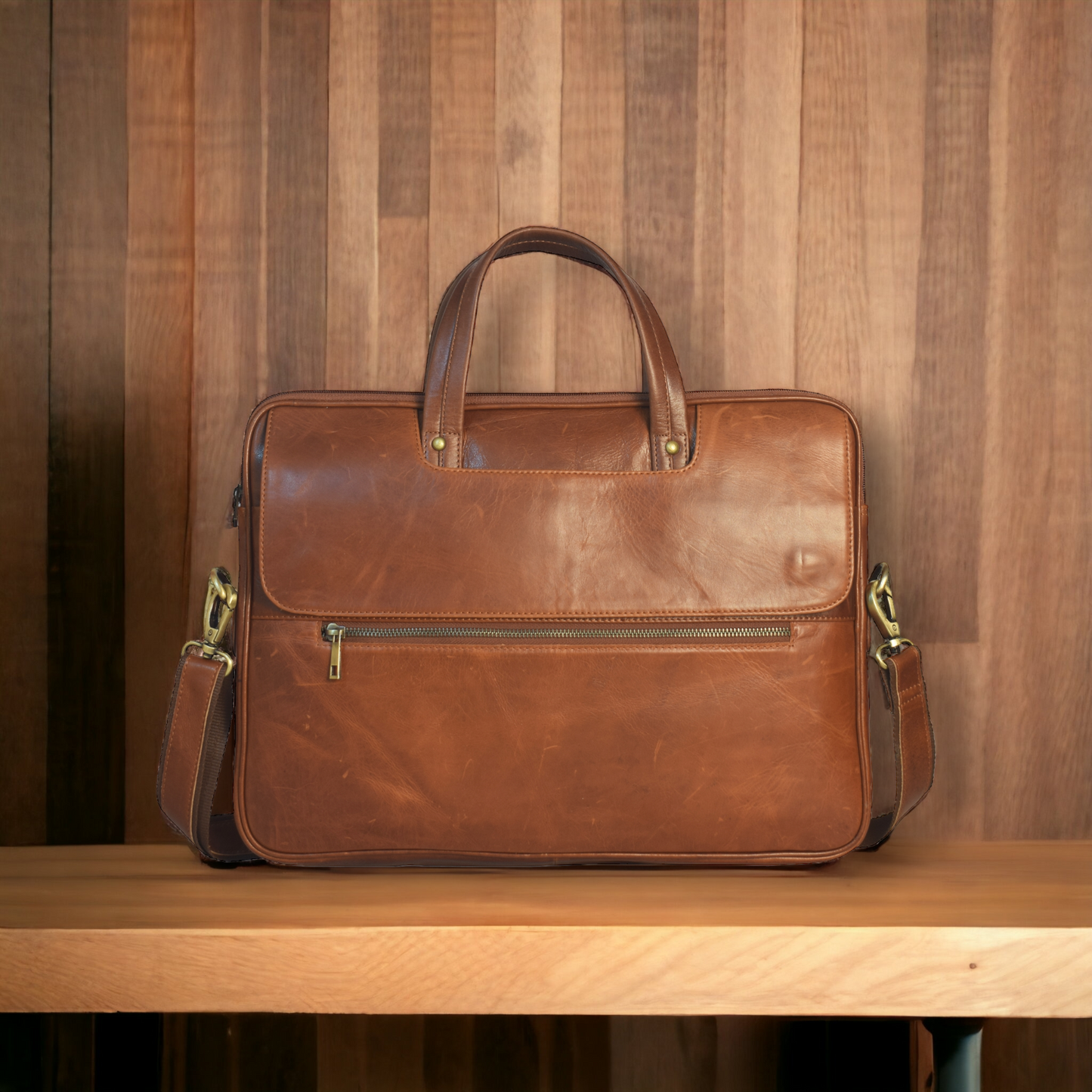 LINDSEY STREET Leather Laptop Bag for Men's | Genuine Leather Handbag | Leather Shoulder Bag | Office Bag for Mens