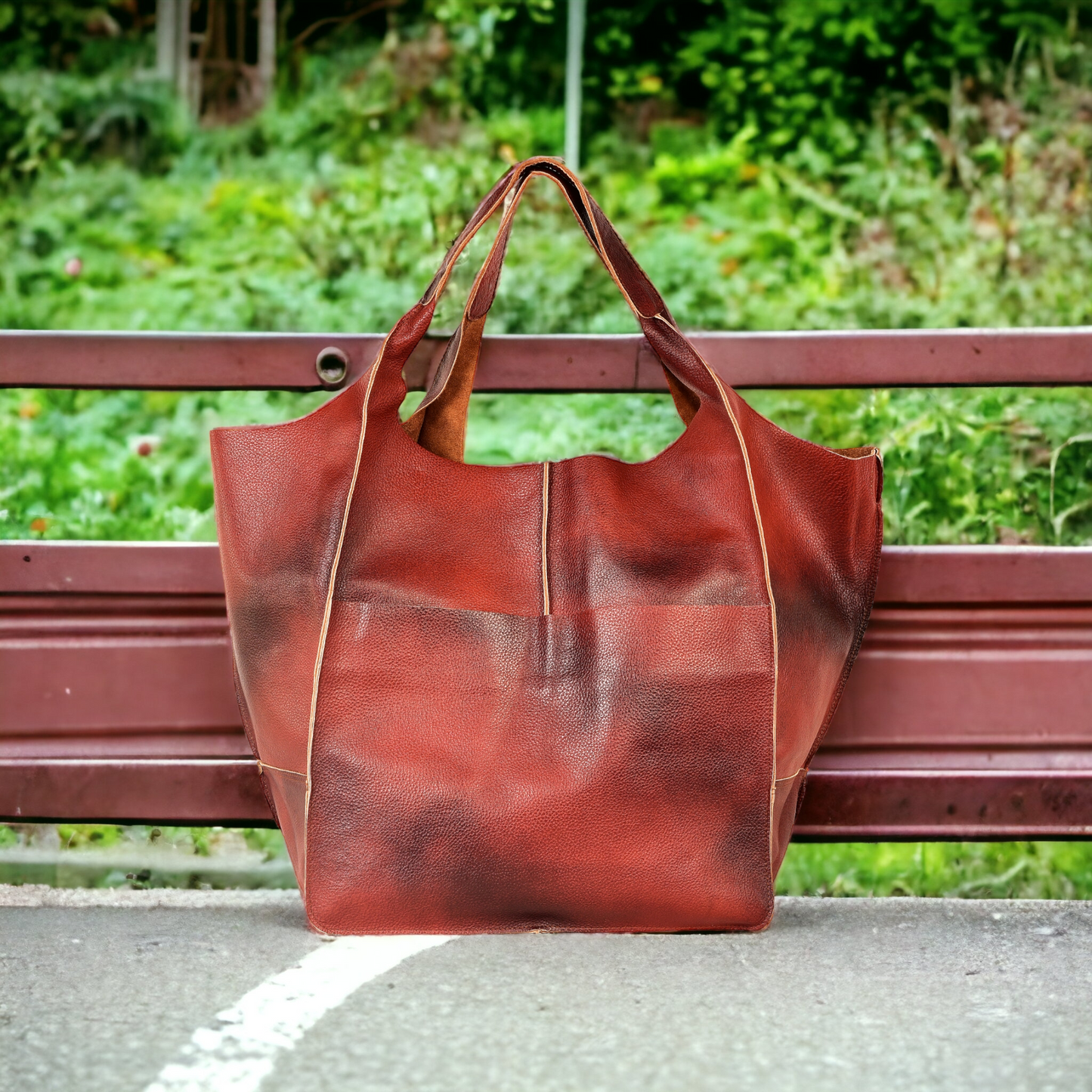 Cognac Brown Oversize Tote Shopper Bag Large Leather Tote Bag Big Shoulder Bag Large Travel Bag Shopping Bag Oversized Tote Everyday Purse