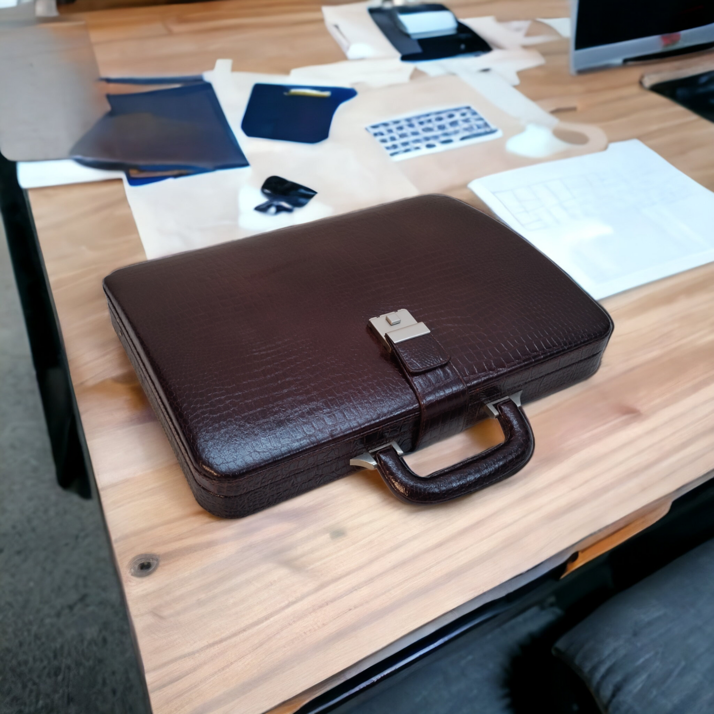 Leather Briefcase, Tan Leather Briefcase, Mens Leather Attache Briefcase, Laptop Bag, MacBook Bag, Leather bag, Gift for Him, Mens Briefcase