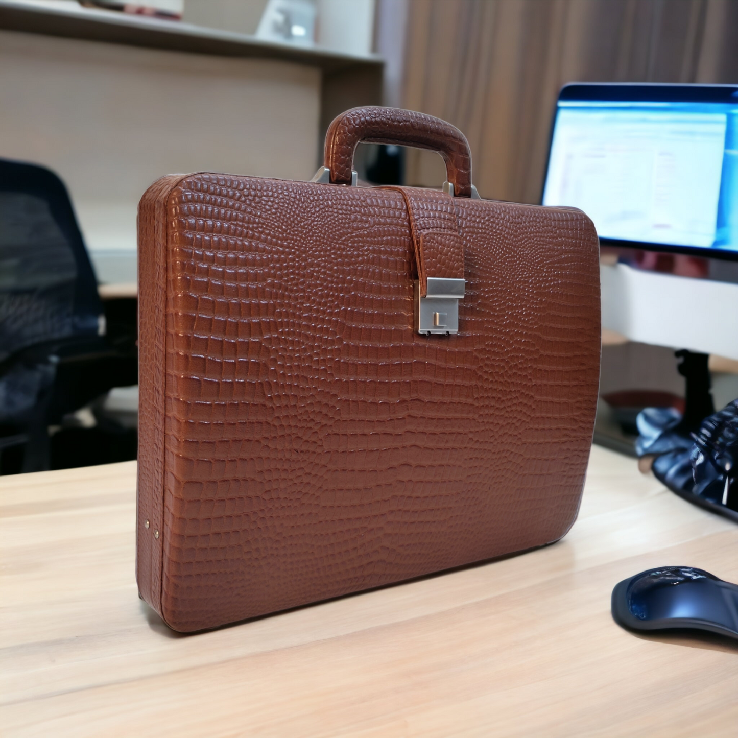 Leather Briefcase, Tan Leather Briefcase, Mens Leather Attache Briefcase, Laptop Bag, MacBook Bag, Leather bag, Gift for Him, Mens Briefcase