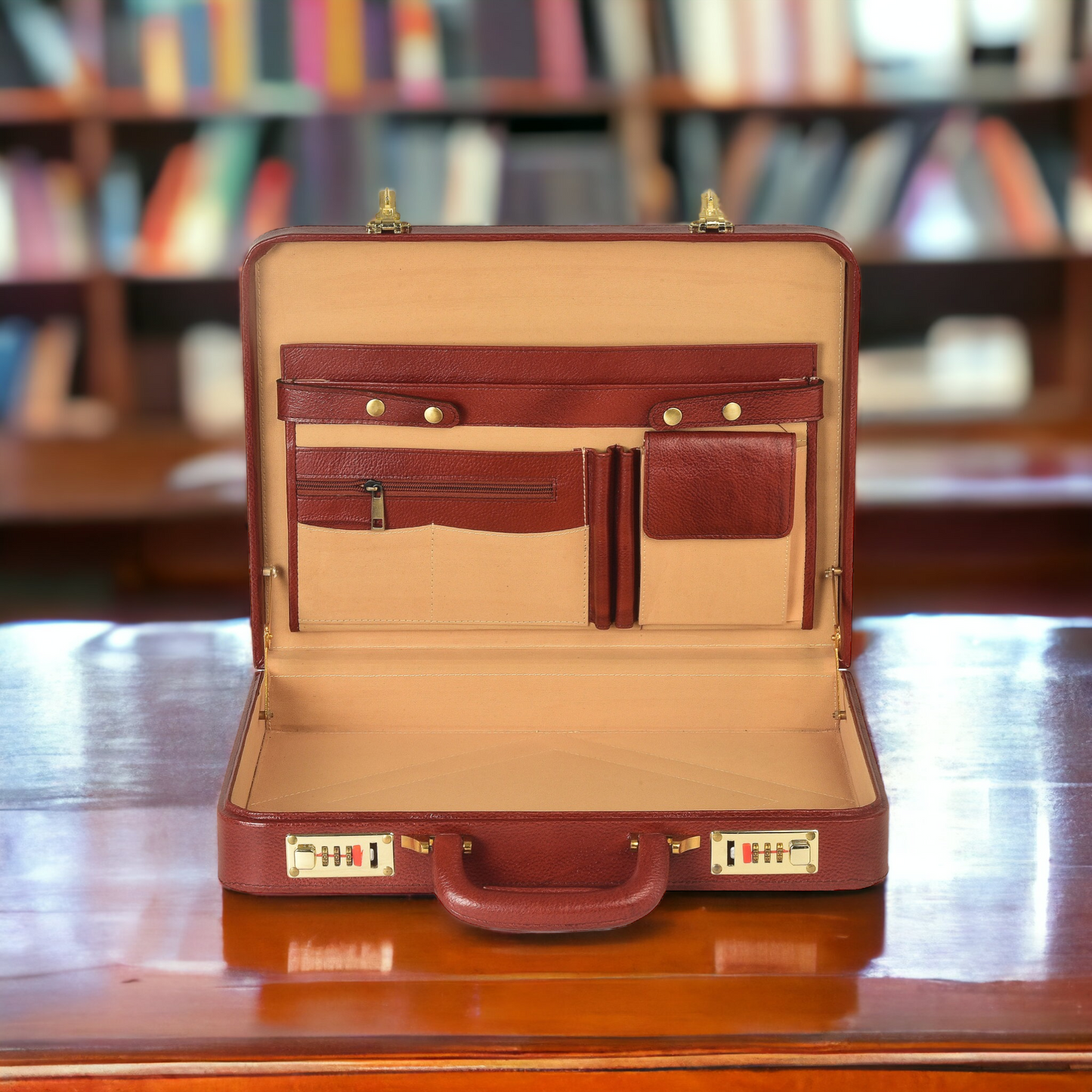 Personalized Genuine Leather Briefcase Attache Case Doctors Briefcase Leather Handbag