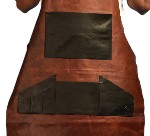 Distressed Multi Pocket Leather Apron Brown Top Grain Leather Butchers Apron For Hobbyists Woodwork Blacksmith with Pockets - LINDSEY STREET