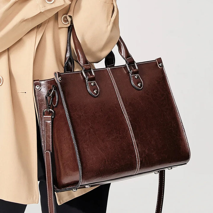 Women Handbag Genuine Leather Cross Body Shoulder Bag Top Handle Bags Women's Office Handbag