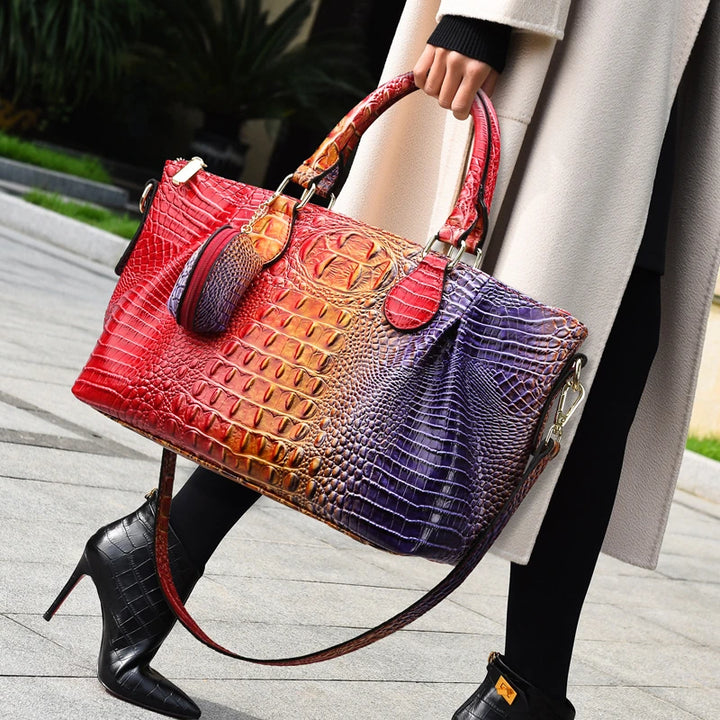 High quality crocodile skin leather women's large capacity handbag shoulder bags tote bag bolsos de mujer designer luxury bag