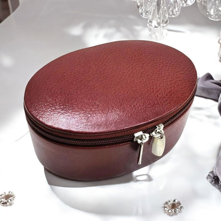 Leather Jewelry Box | Trinket Case Rings Pendants Organizer Gift For Her | Travel Jewelry Box