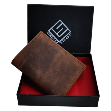 Trifold leather wallet for men, brown leather Wallet, RFID Wallet for Men, Gift for Men, Christmas gift, birthday gift for men, customized gift