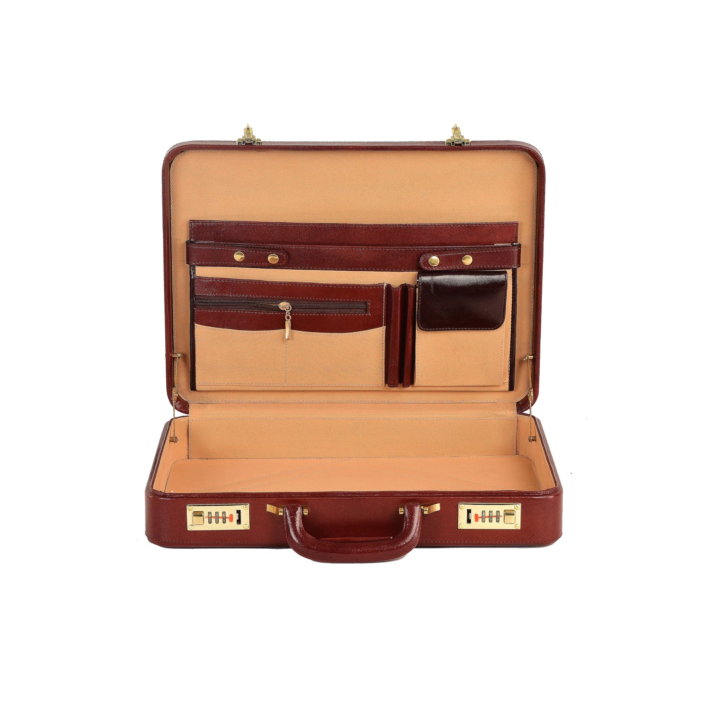 Genuine Leather Briefcase for Men Hard Leather Attache Business Handbag Doctors Attache Bag Large Leather Handbag For Mens