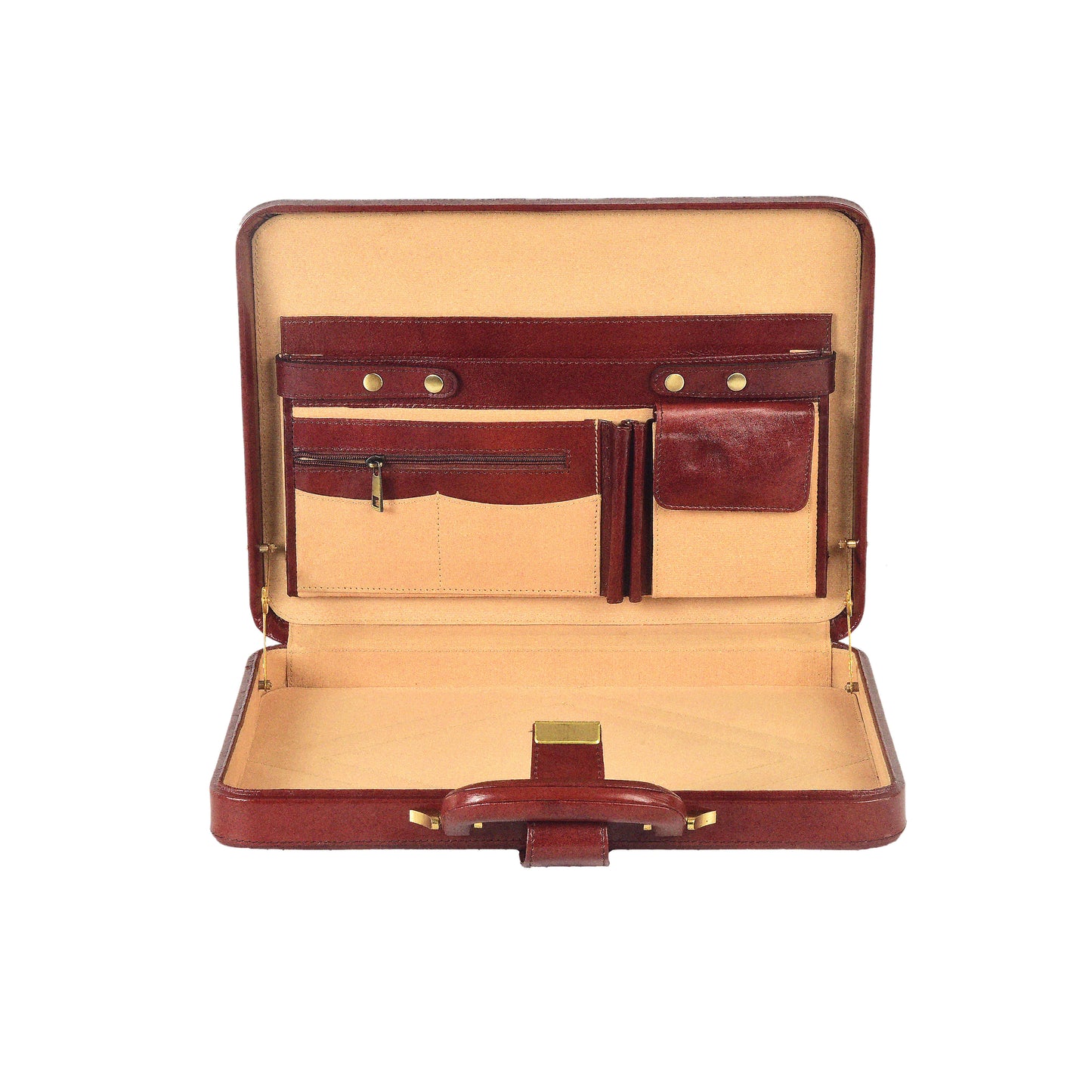 Genuine Leather Attache Briefcase for Men's Office Handbag Doctor Briefcase Leather Laptop MacBook Carry Case Leather File Organizer