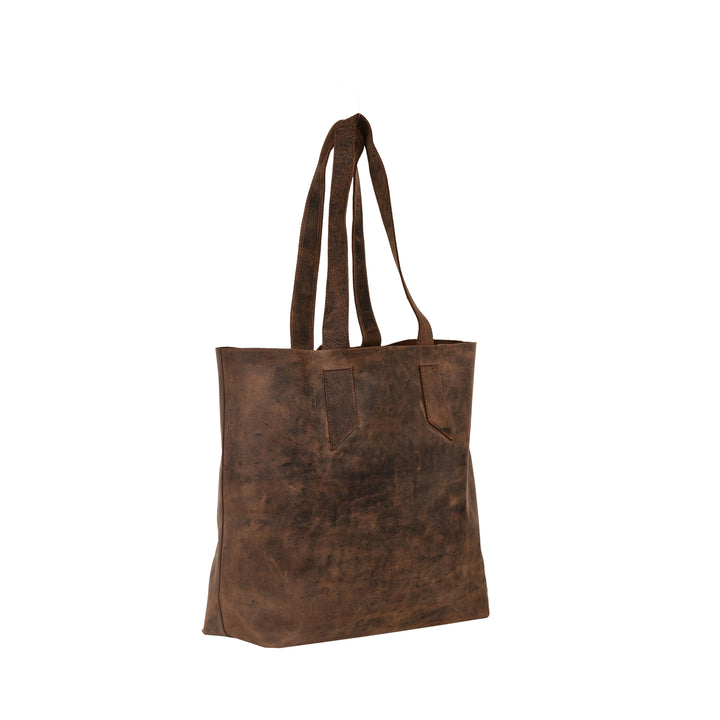 Dark Brown Hunter Leather Tote Bag | Large Tote bag for Women