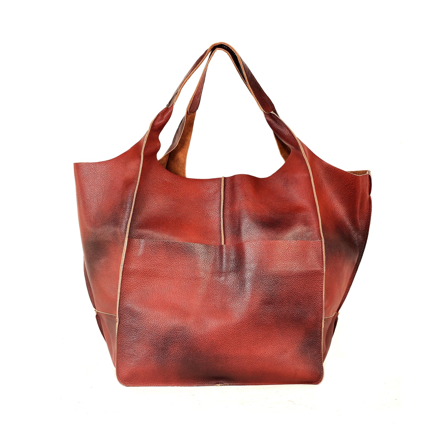 Extra Large Red Leather Tote Shopper Bag Leather Shoulder Bag Large Weekender Travel Bag Leather Shopping Bag Oversized Everyday Tote Purse