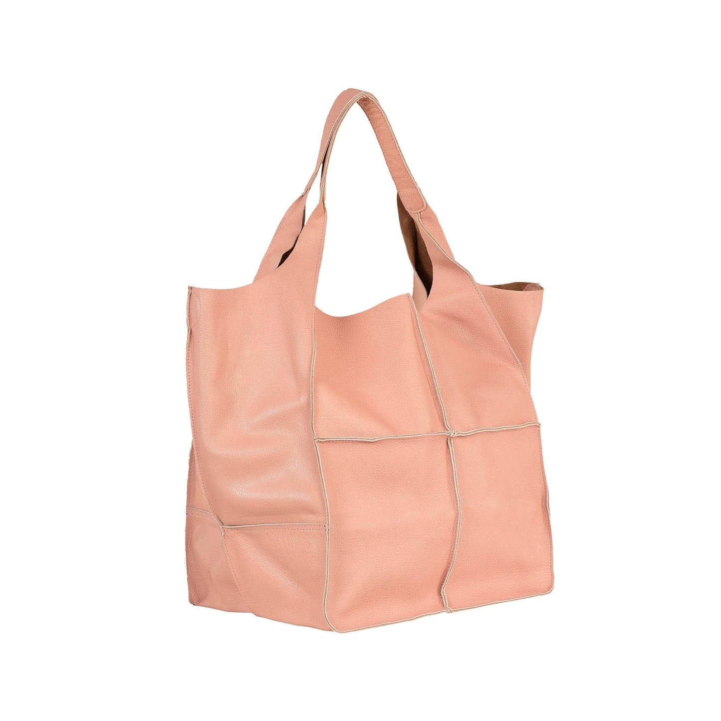 Baby Pink Oversize Leather Tote Shopper Bag XXXL Size Leather Bag Shoulder Bag Large Travel Bag Leather Shopping Bag Oversized Everyday Tote