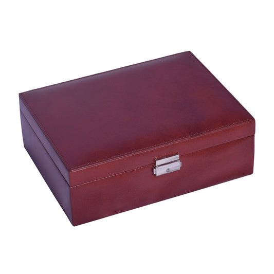Women's Genuine Leather Jewelry Box Necklace Case Rings Pendants Organiser Gift Box