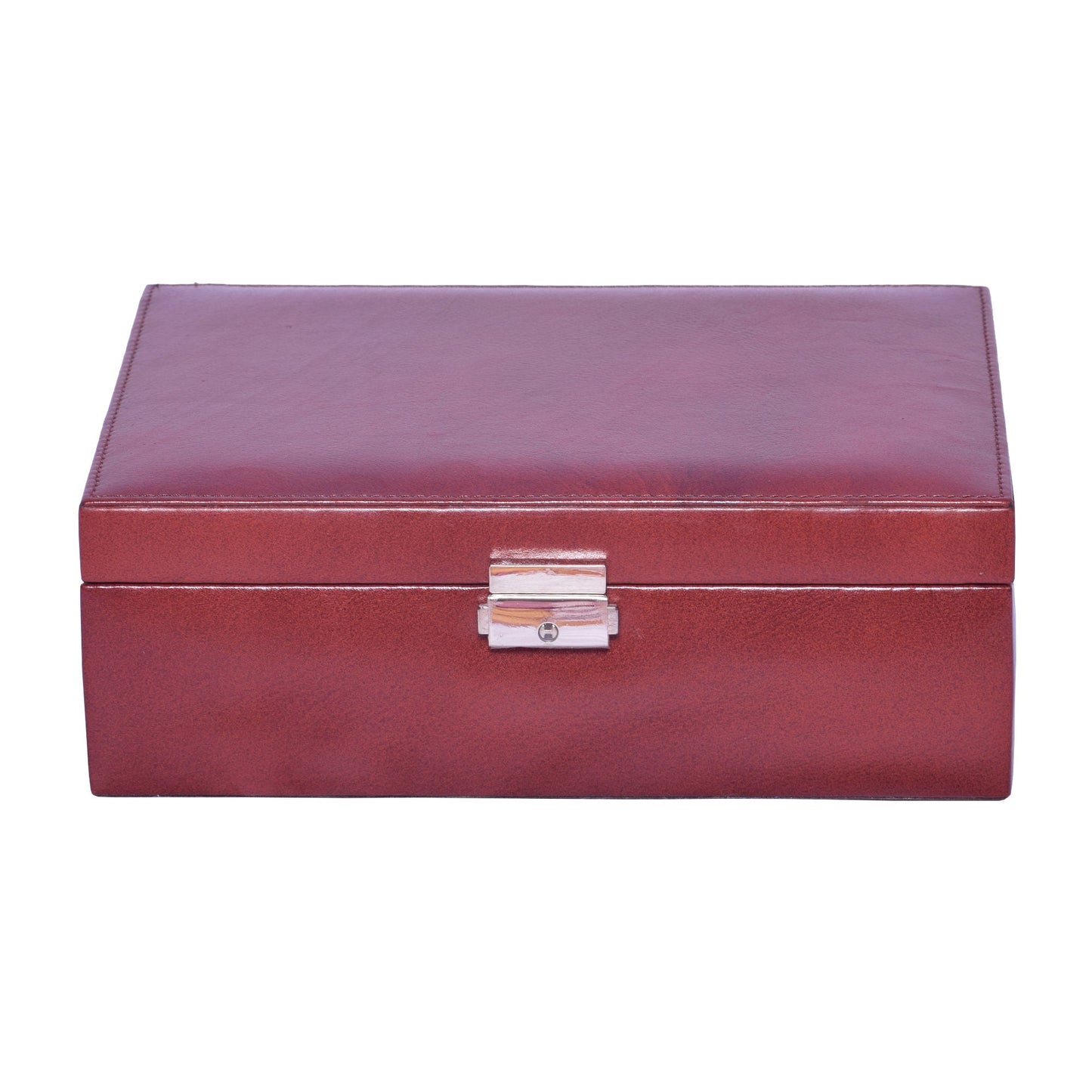 Women's Genuine Leather Jewelry Box Necklace Case Rings Pendants Organiser Gift Box