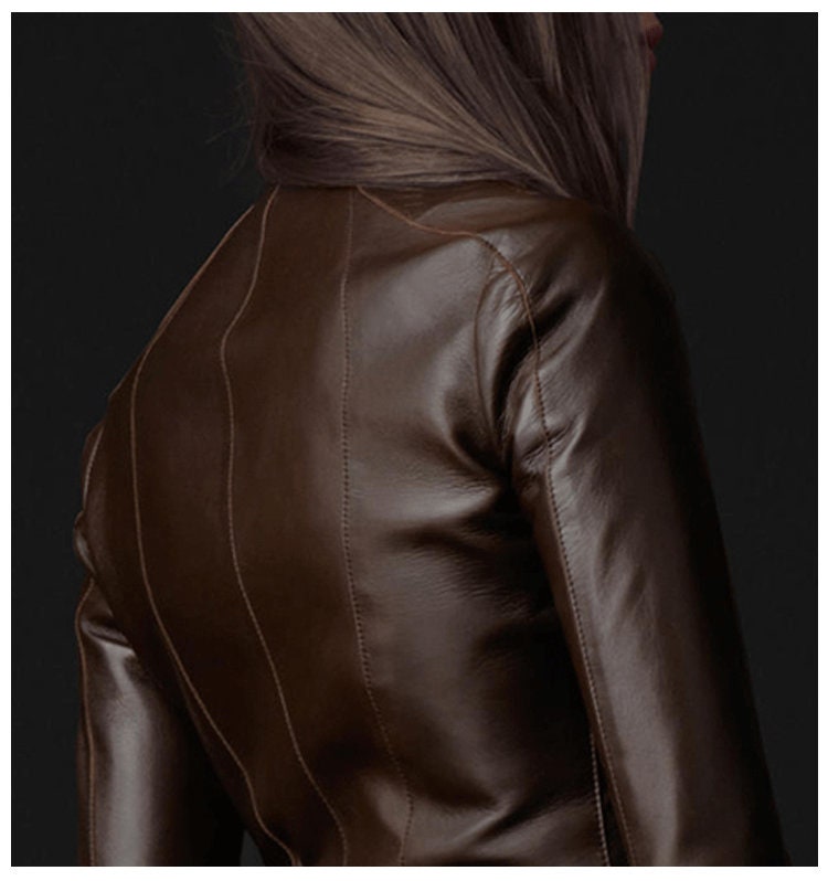 Personalized Leather Jacket for Women's Premium Leather Designer Coat Autumn Spring Stylish Leather Coat Jacket for Girls Valentine's Gift