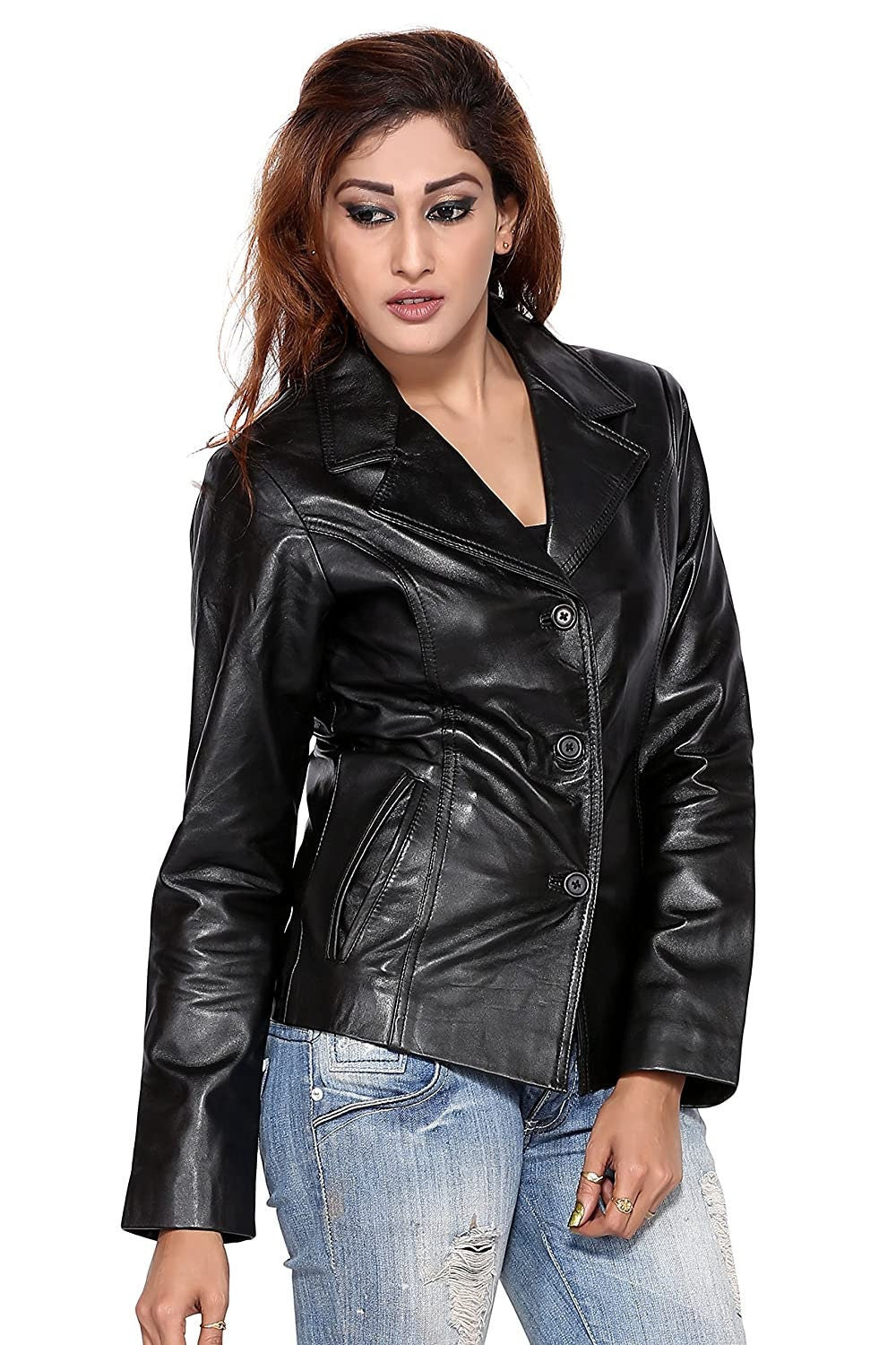 LINDSEY STREET Custom Made Genuine Leather Jacket for Women Stylish Slim Fit Leather Jacket Biker Casual Long Jacket Long Leather Blazer