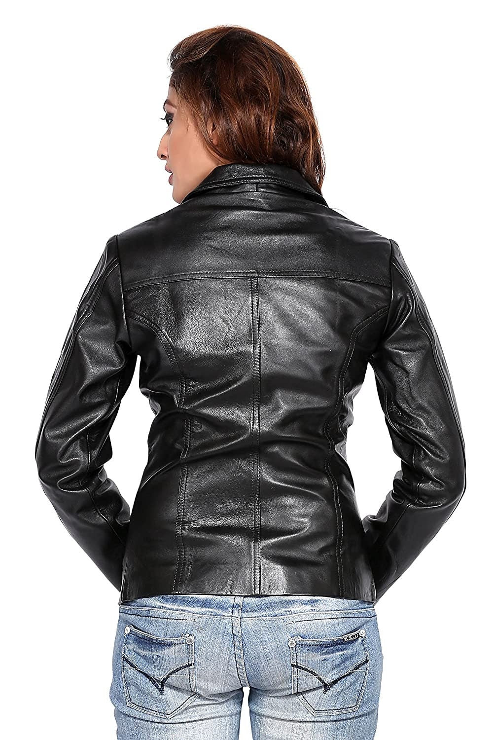 LINDSEY STREET Custom Made Genuine Leather Jacket for Women Stylish Slim Fit Leather Jacket Biker Casual Long Jacket Long Leather Blazer