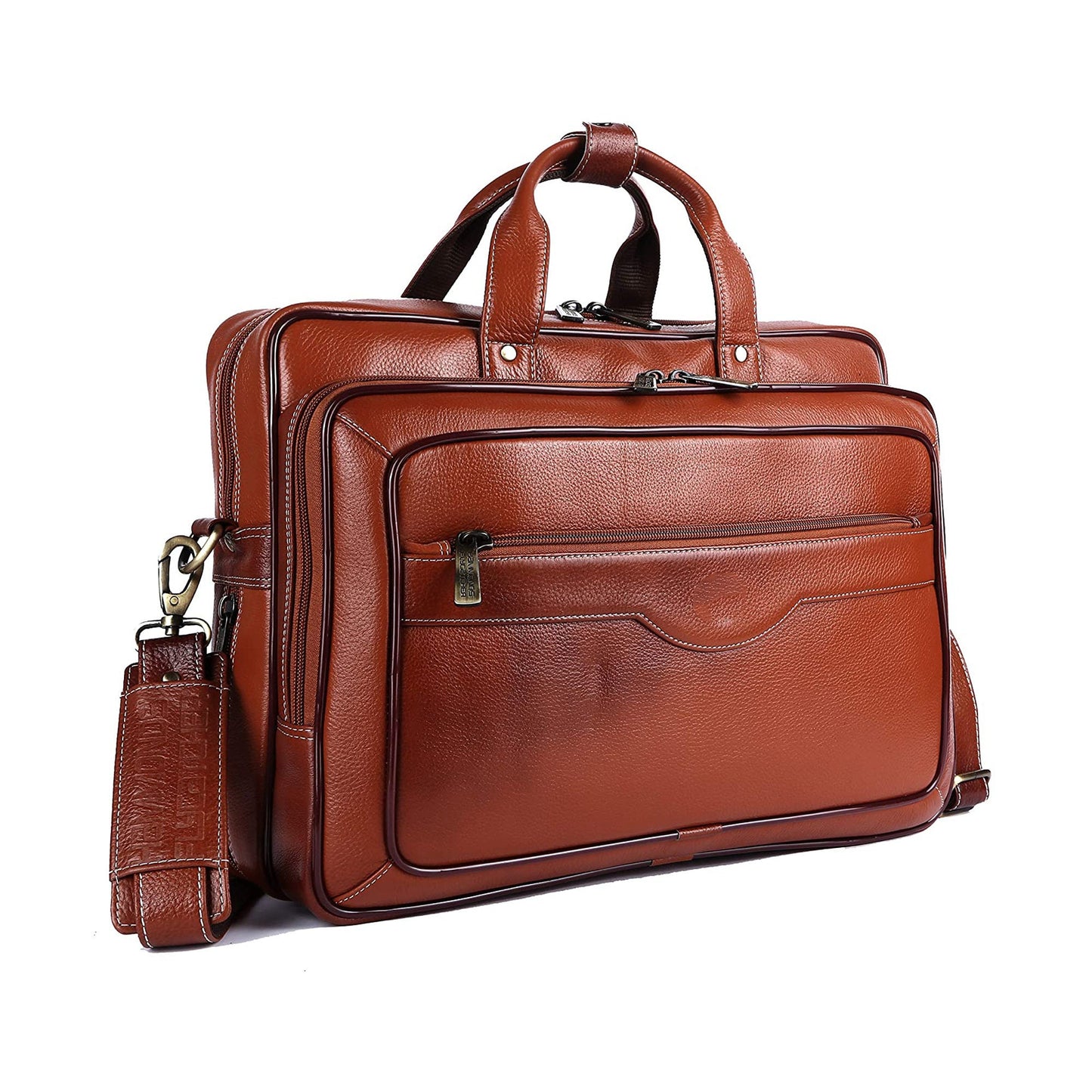 Brown Full Grain Leather Big Totes With Inner Pouch Office Handbags |  Baginning