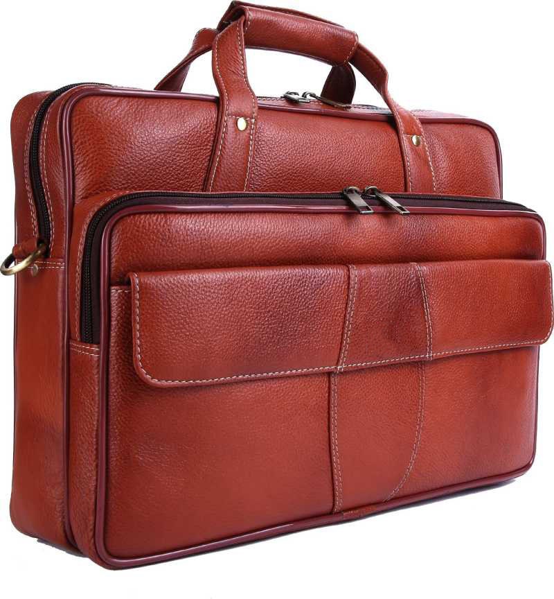 LINDSEY STREET Genuine Leather Laptop Messenger Bag for Men | Leather Briefcase | Leather Office Bag Men | Laptop MacBook Document Organizer