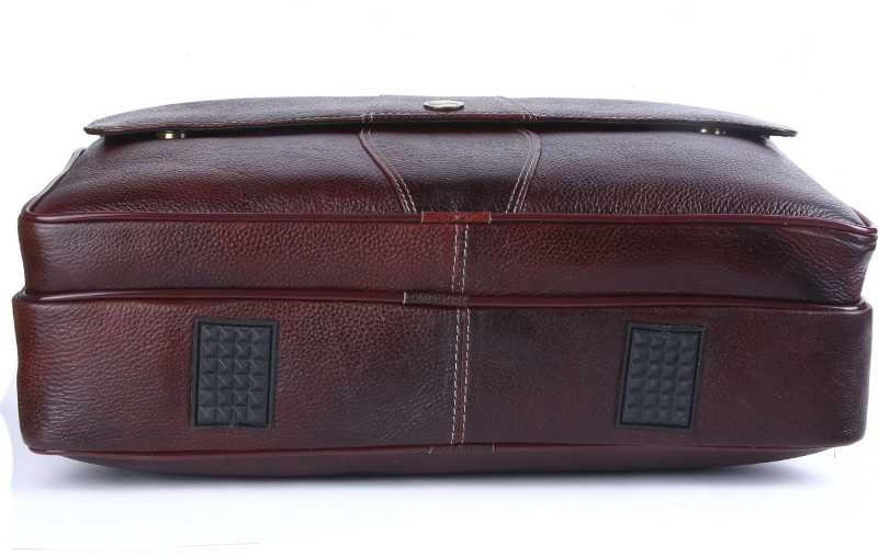 LINDSEY STREET Brown Leather Laptop Messenger Bag for Men | Leather Briefcase | Leather Office Bag Men | Laptop MacBook Document Organizer