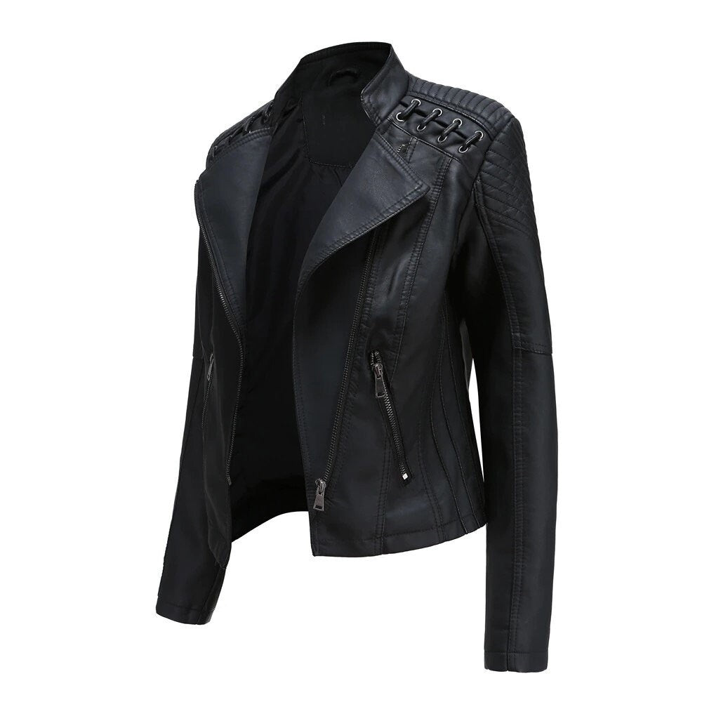 Authentic Lambskin Leather Jacket For Women Biker Jacket Black Leather Cropped Jacket Leather Coat Slim Fit Leather Jacket | Gift for Women