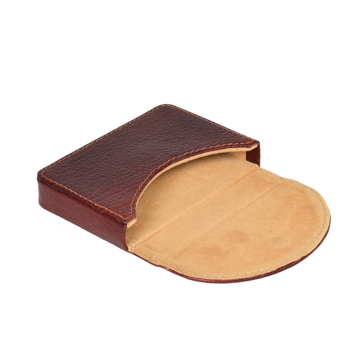 LINDSEY STREET Genuine Leather Credit Card Holder Card Organizer Brown Leather Card Case Business Card Cases