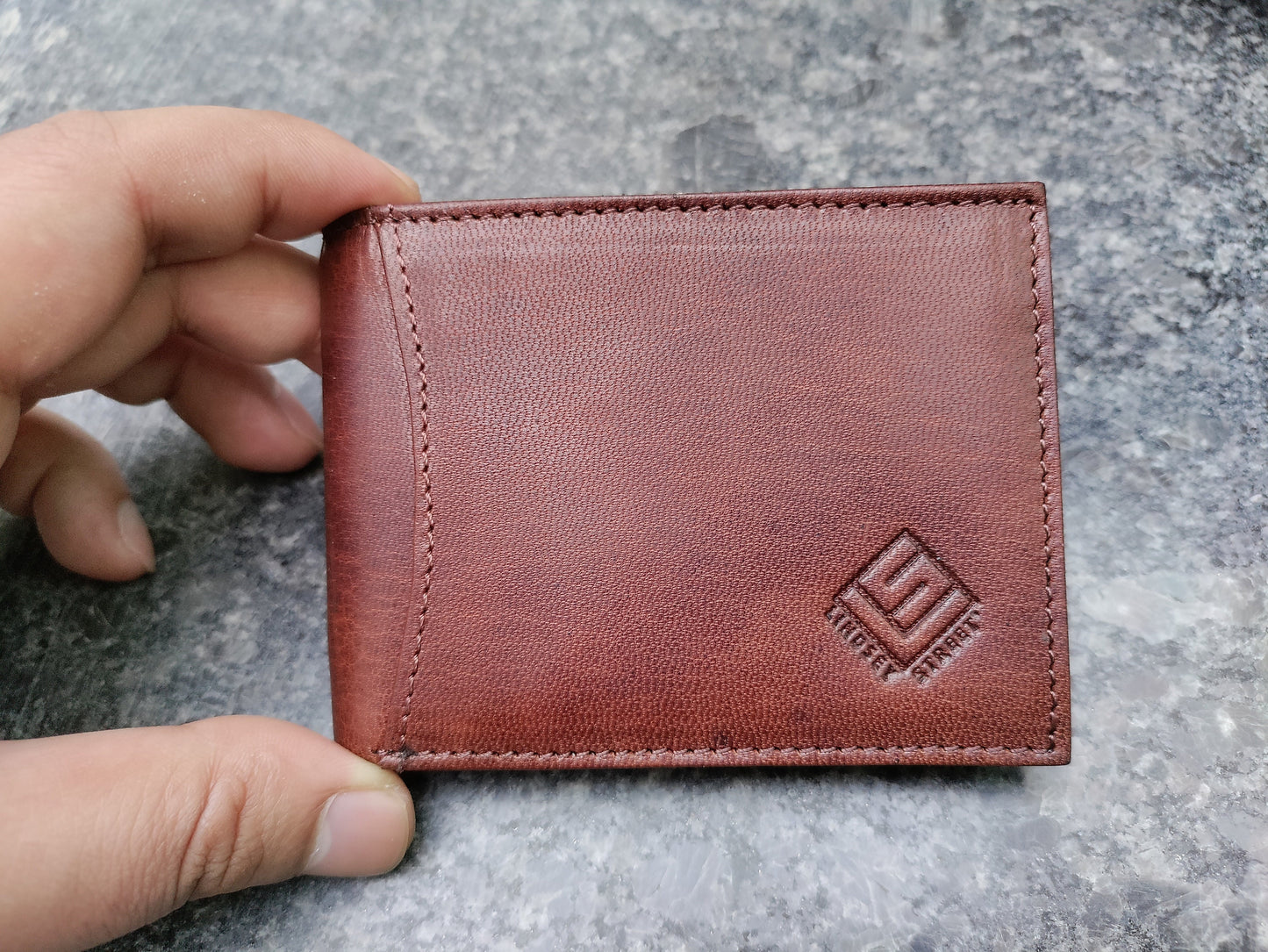 PERSONALIZED Leather Men's Wallet/ Bifold Wallet/ Red -  Norway