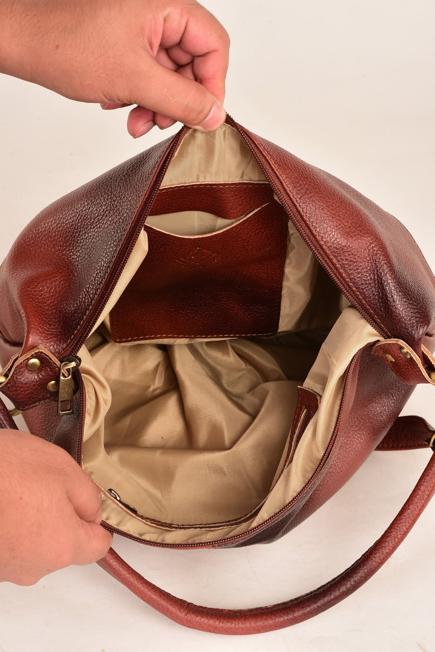 Cognac Brown Leather Hobo Bag Everyday Crossbody Leather Purse Leather Handbag Women's Shoulder Leather Bag