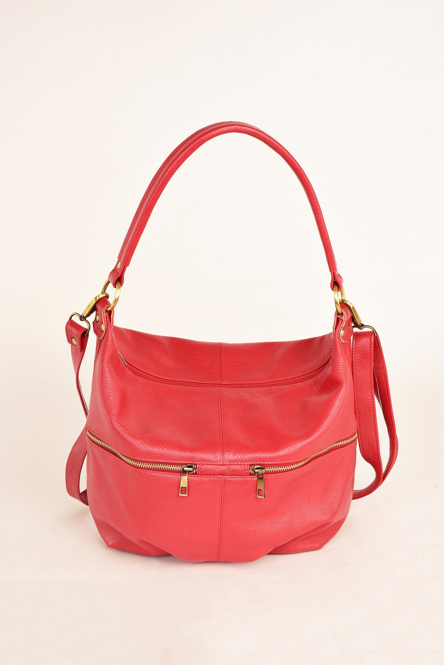 Red Crossbody Bag With Wide Strap