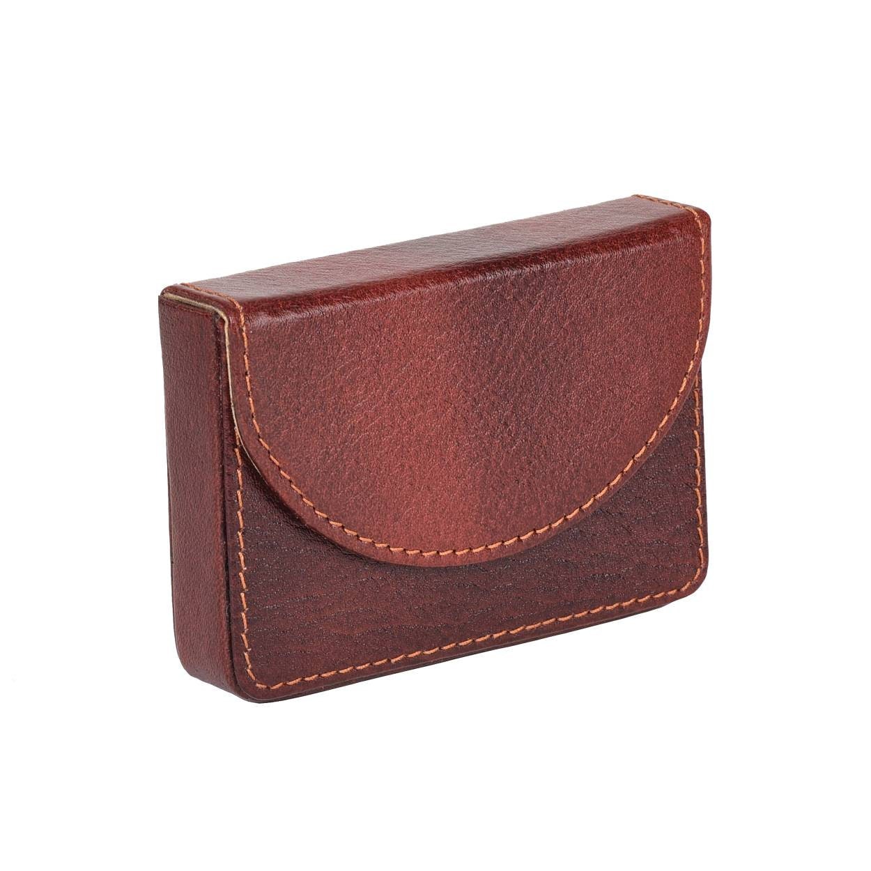 LINDSEY STREET Genuine Leather Credit Card Holder Card Organizer Brown Leather Card Case Business Card Cases