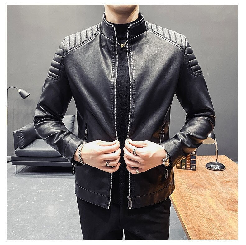 Genuine Leather Jacket for Men Black Leather Jacket Lambskin Motorcycle Jacket Soft Leather Casual Jacket for Mens Biker Jacket